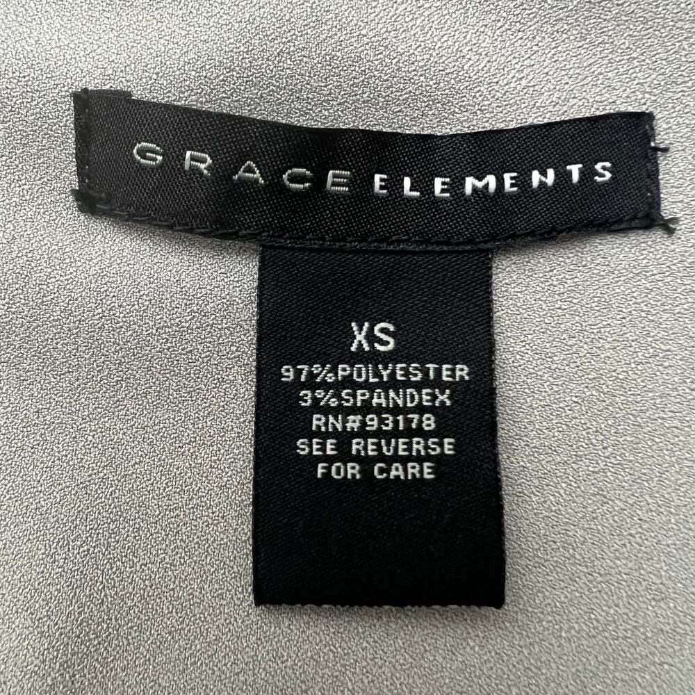 Grace Elements Xs Gray Button Up Tunic Blouse Top… - image 7